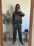 Pantalon kaki effet velours