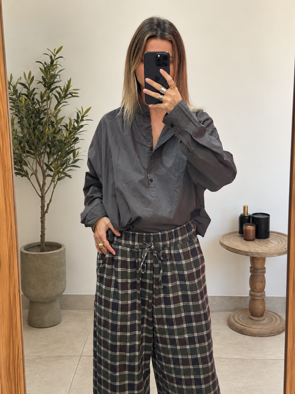 Pantalon Soléane – Carreaux gris