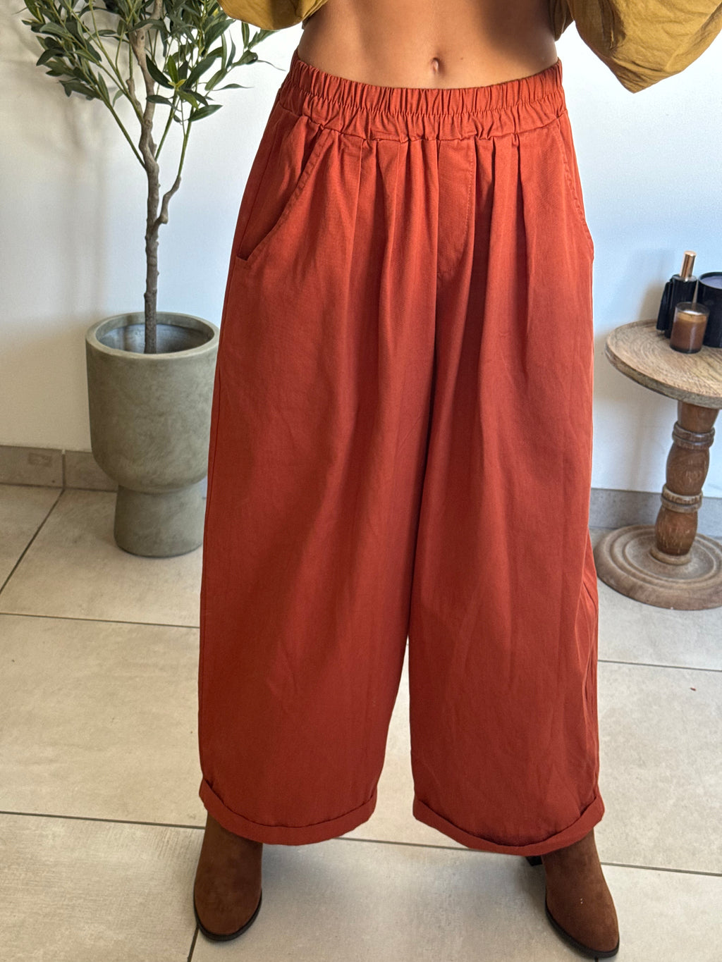 Pantalon Large Terracotta