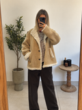 Veste Alba femme effet suédine à intérieur en fausse fourrure