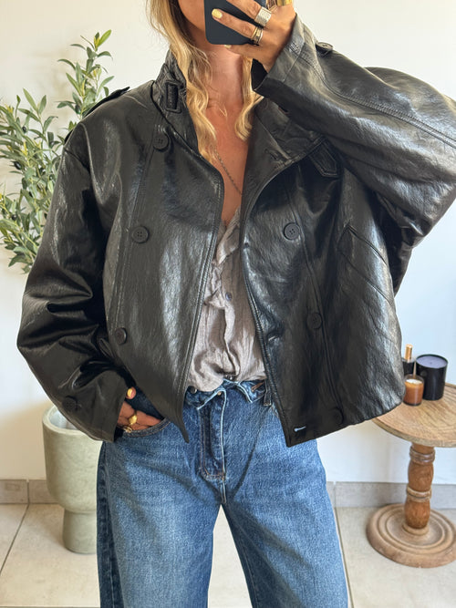 Blouson effet simili cuir
