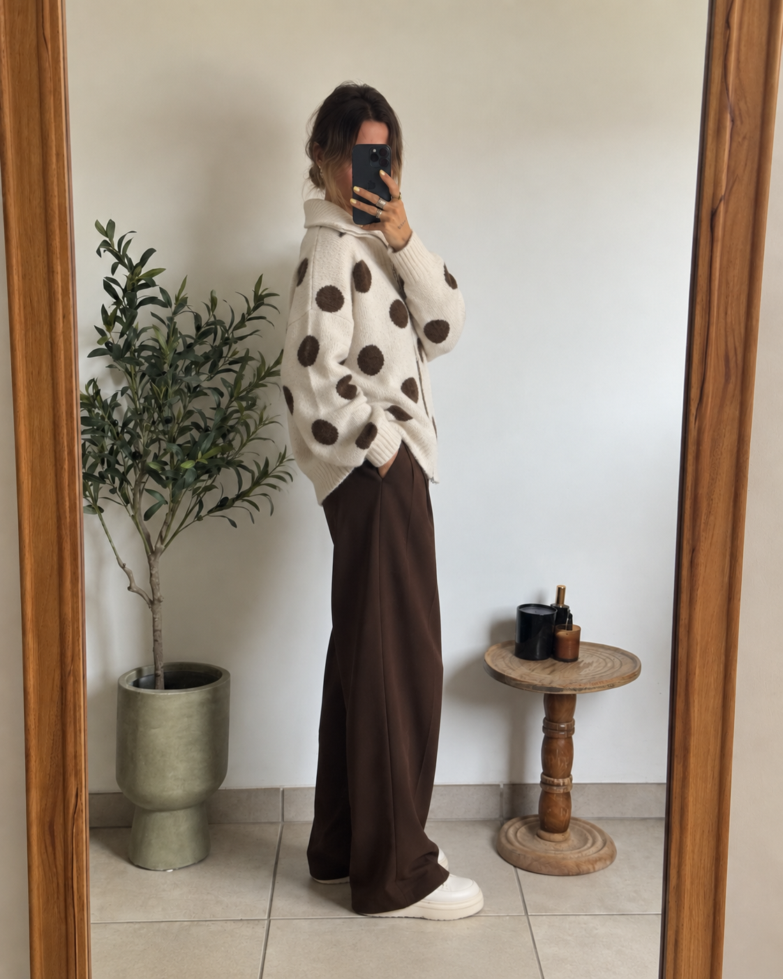 Pull zippé Clara – Écru
