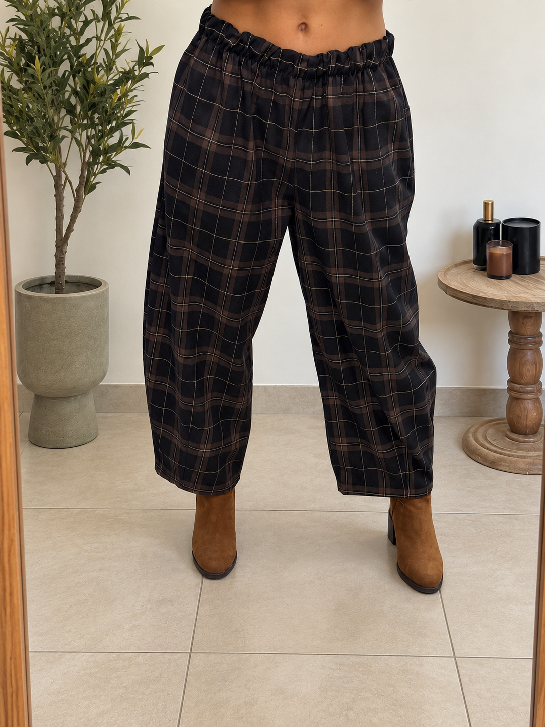 Pantalon Naïa – Carreaux chocolat