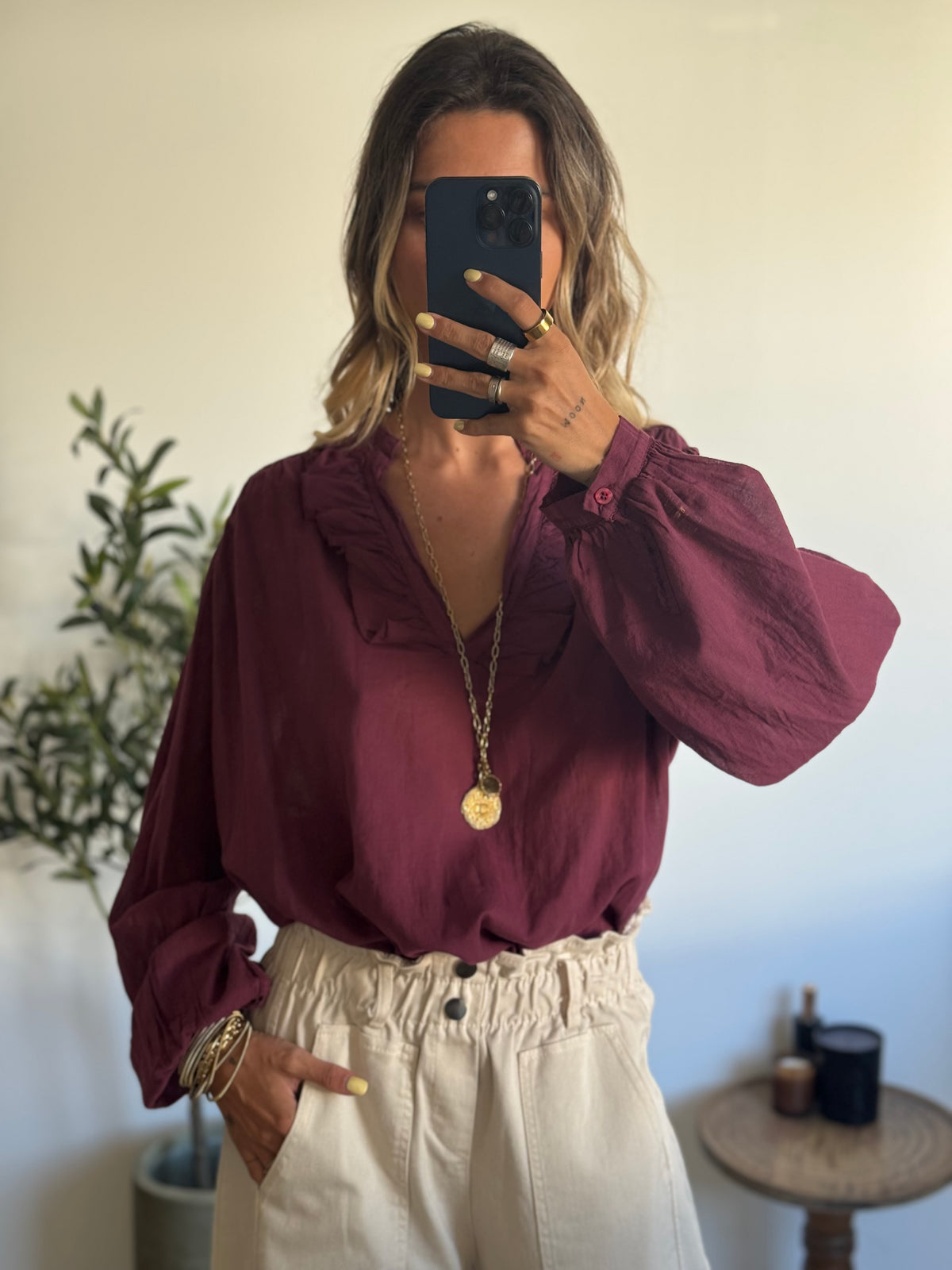 Blouse Lou bordeaux
