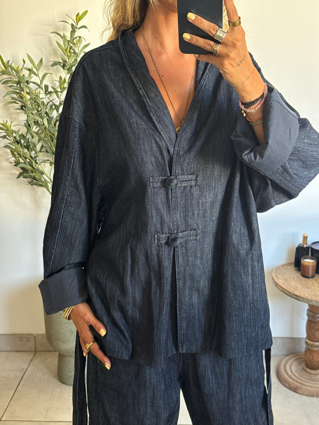 Veste kimono demin
