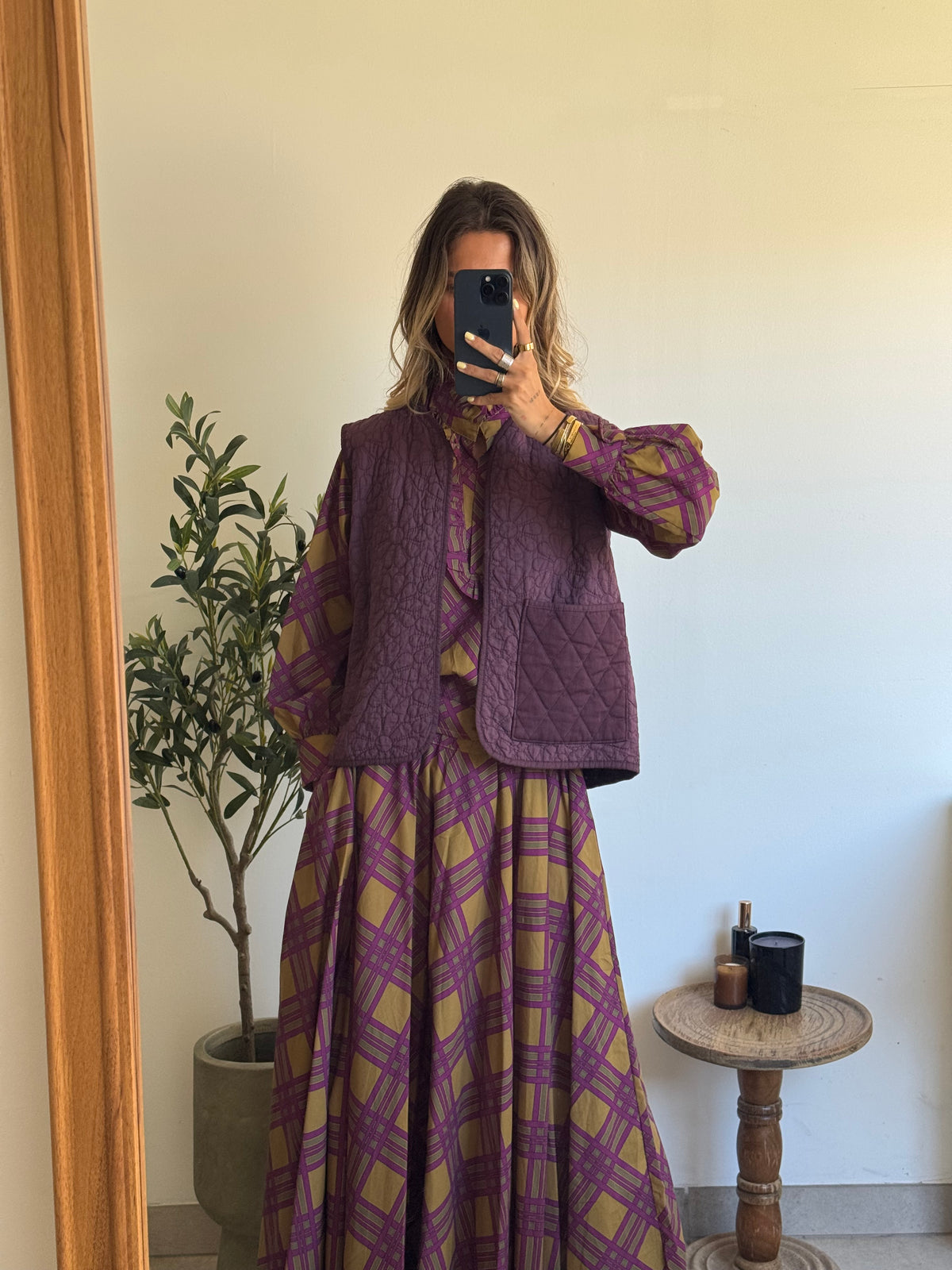 Veste Léonie sans manches matelassée prune