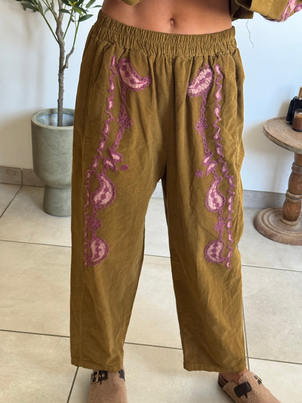 Pantalon camel palude effet velours