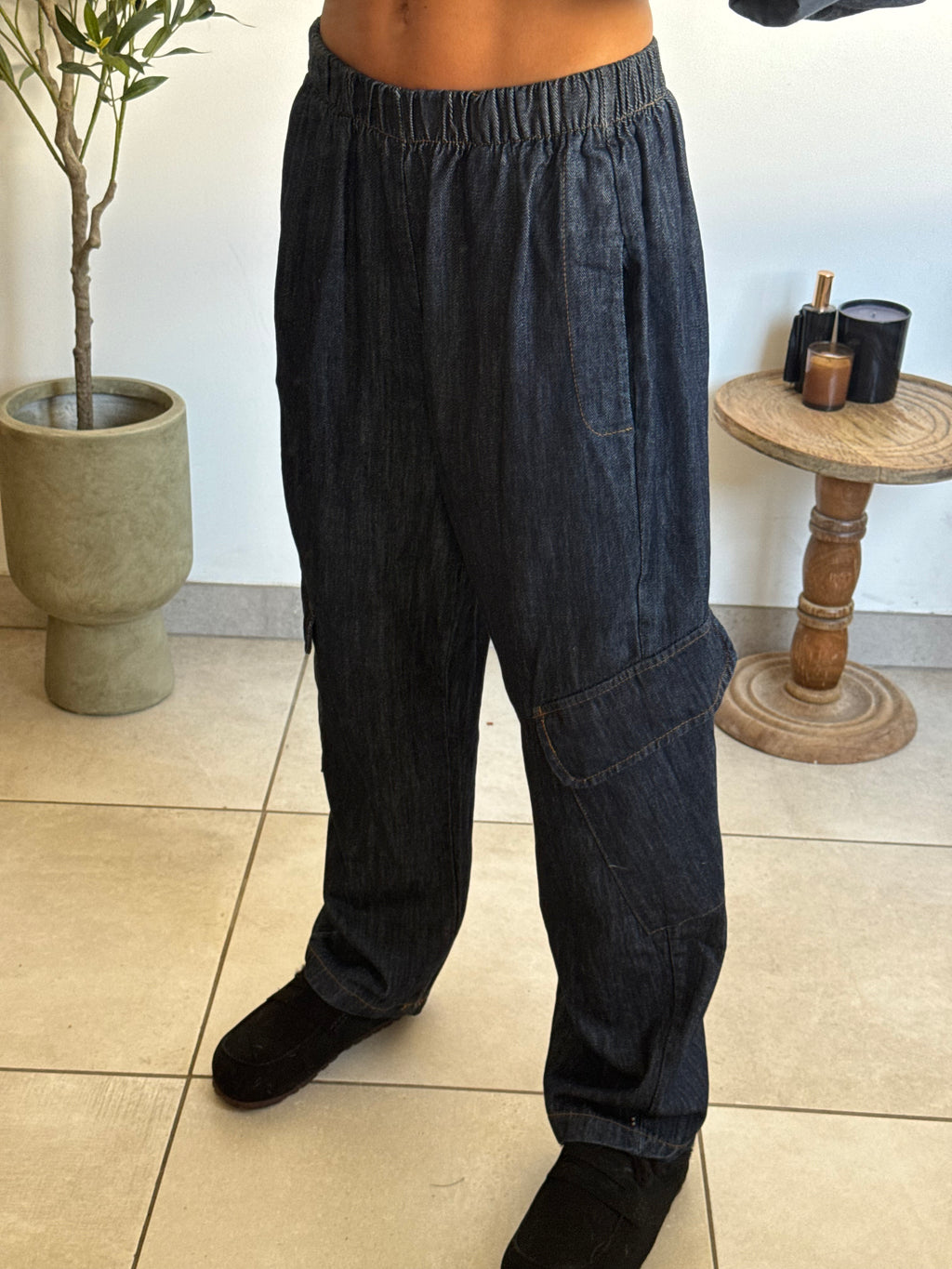 Jean cargo denim