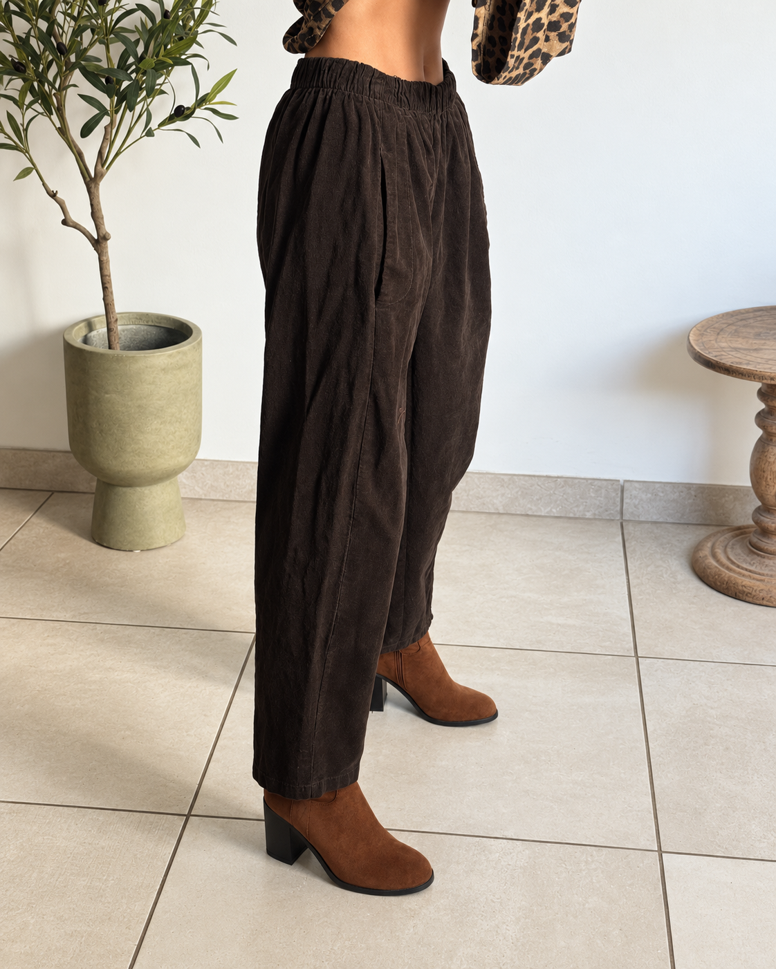 Pantalon Magic – Marron velours