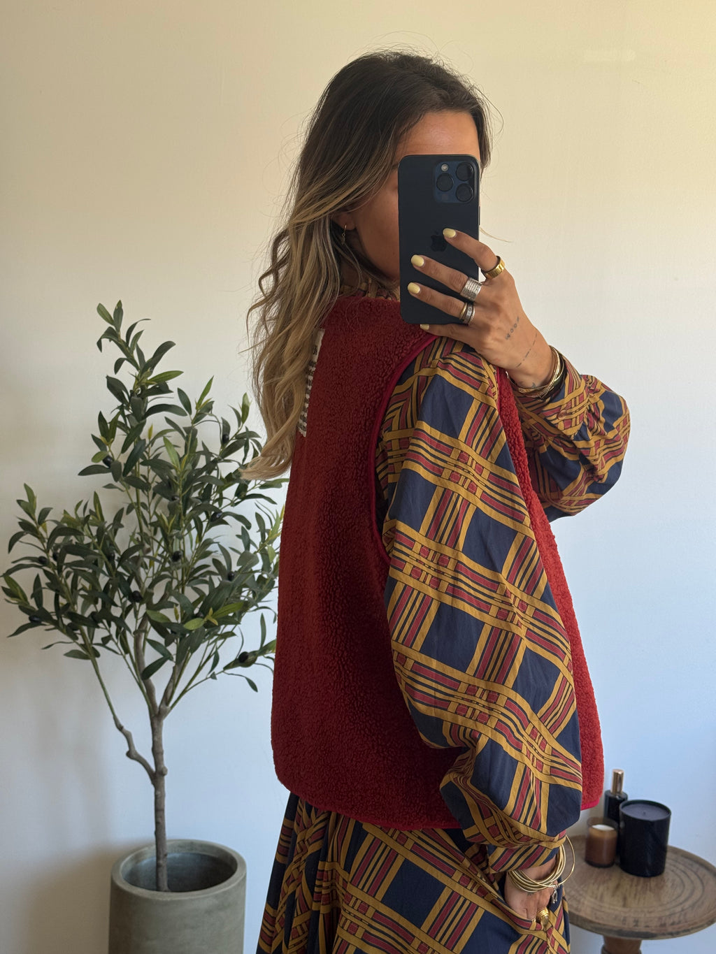 Veste Mila réversible sans manches rouge