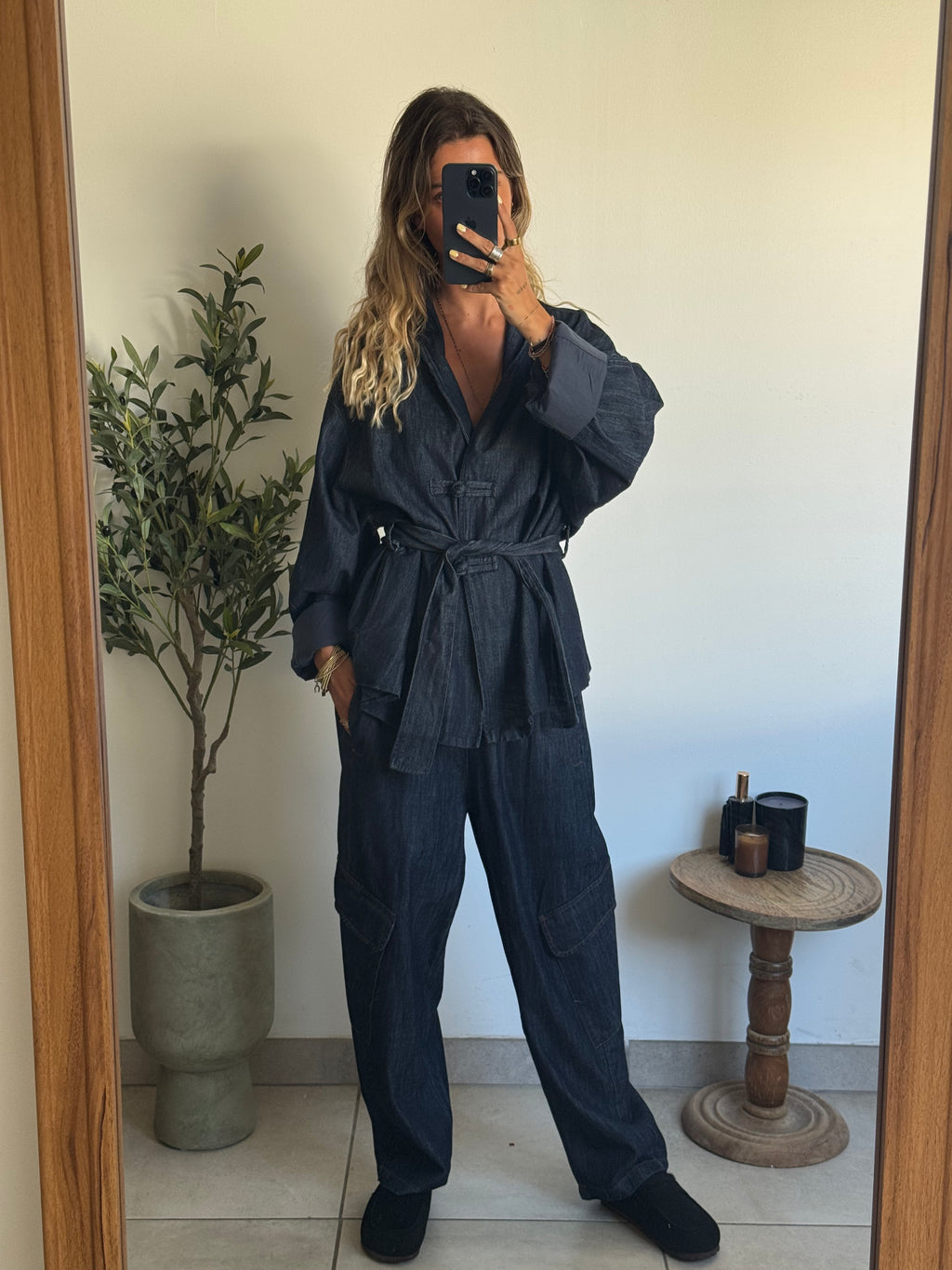 Veste kimono demin