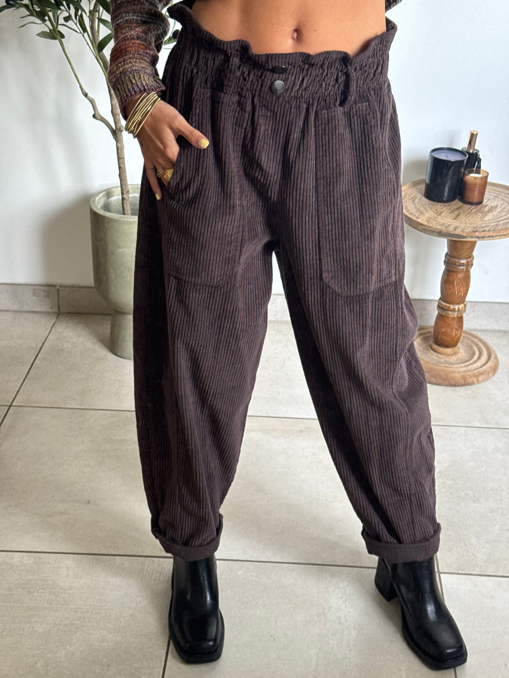 Pantalon Léo - prune