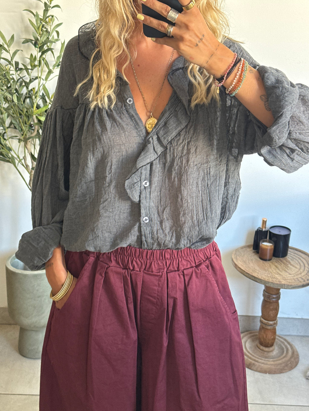 Blouse gris anthracite