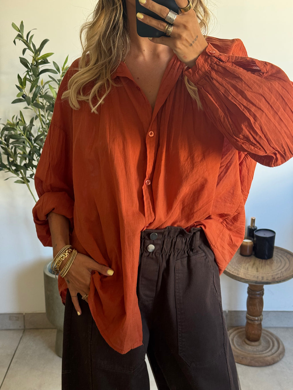 Chemise Élia tarracotta