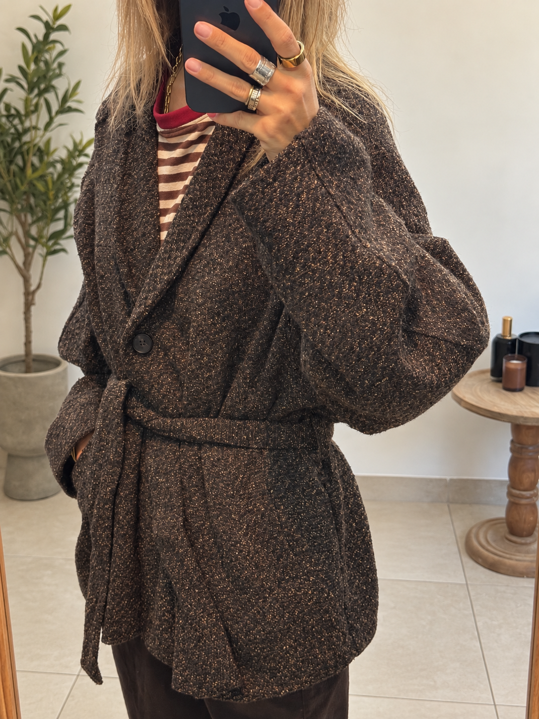 Veste Jolène femme à coupe ample et fermeture boutonnée