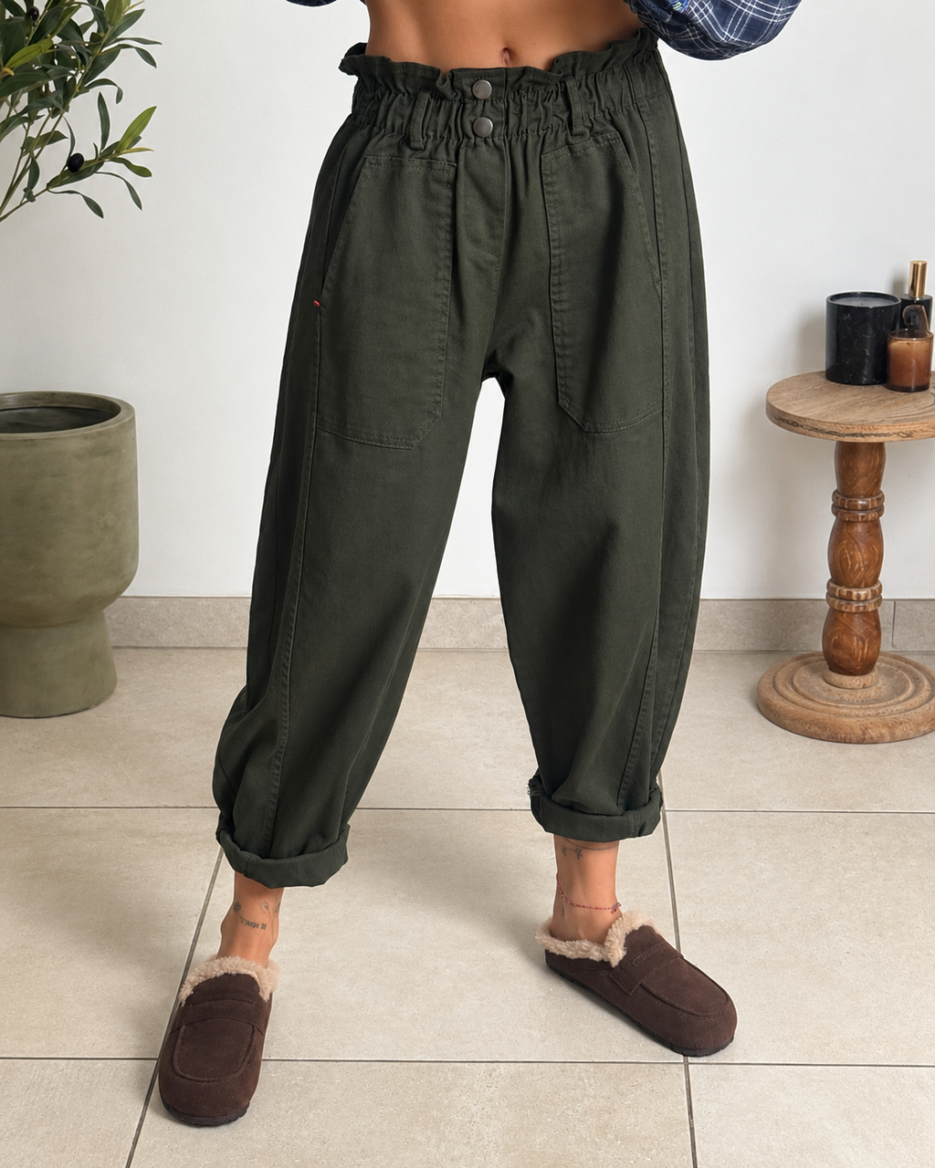 Pantalon Léo - Kaki
