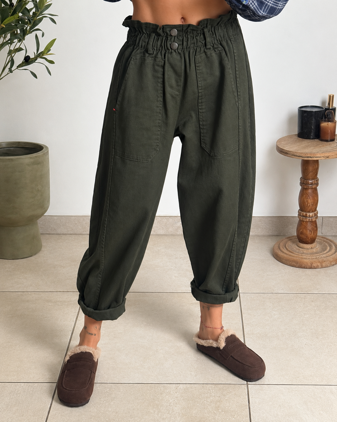 Pantalon Léo - Kaki