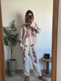 Pantalon écrue effet velours