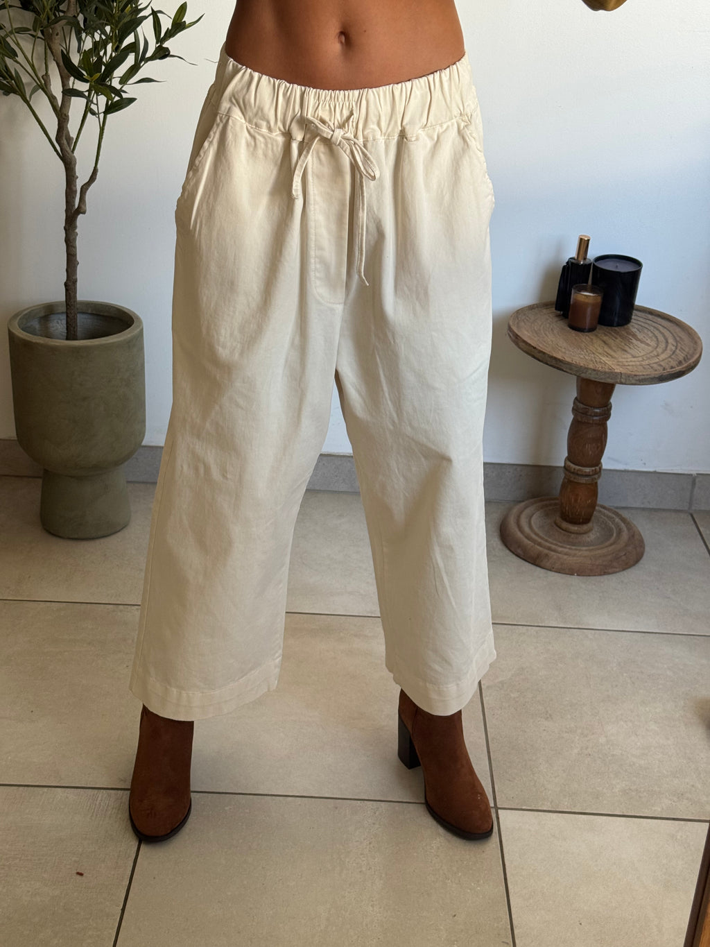 Pantalon large écru 7/8e