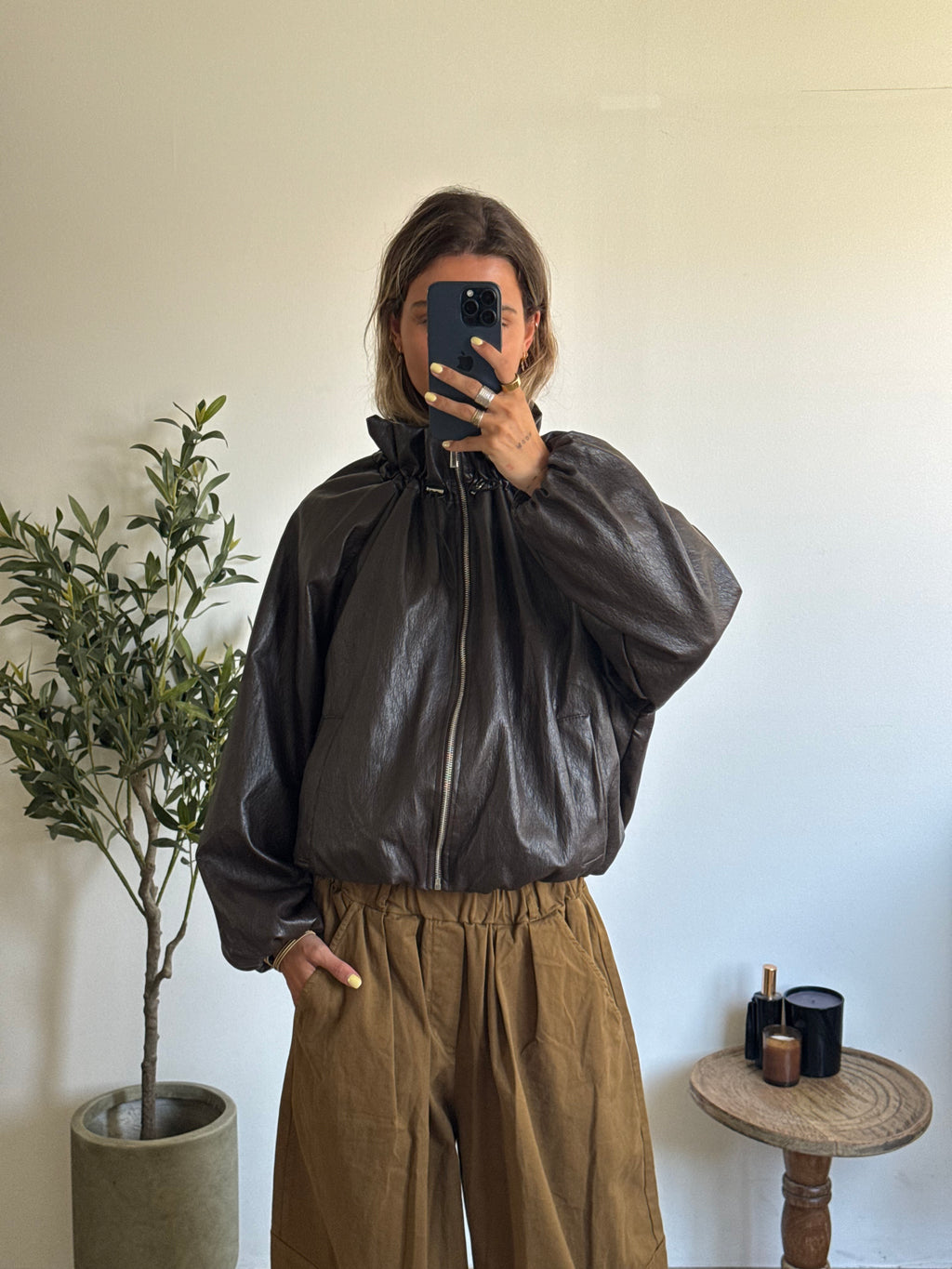 Blouson effet simili cuir