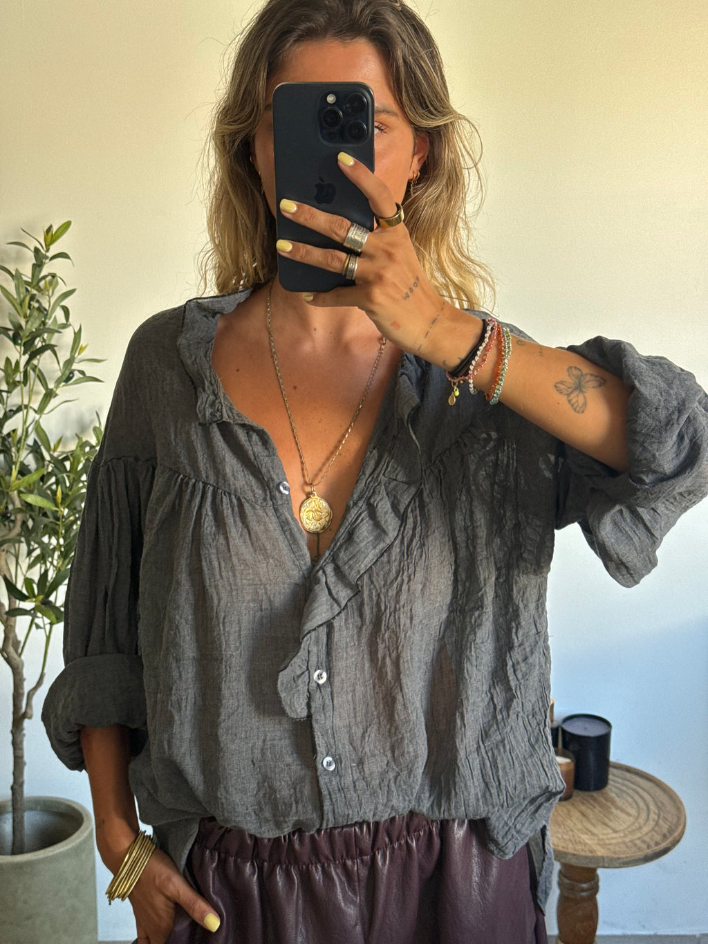 Blouse gris anthracite