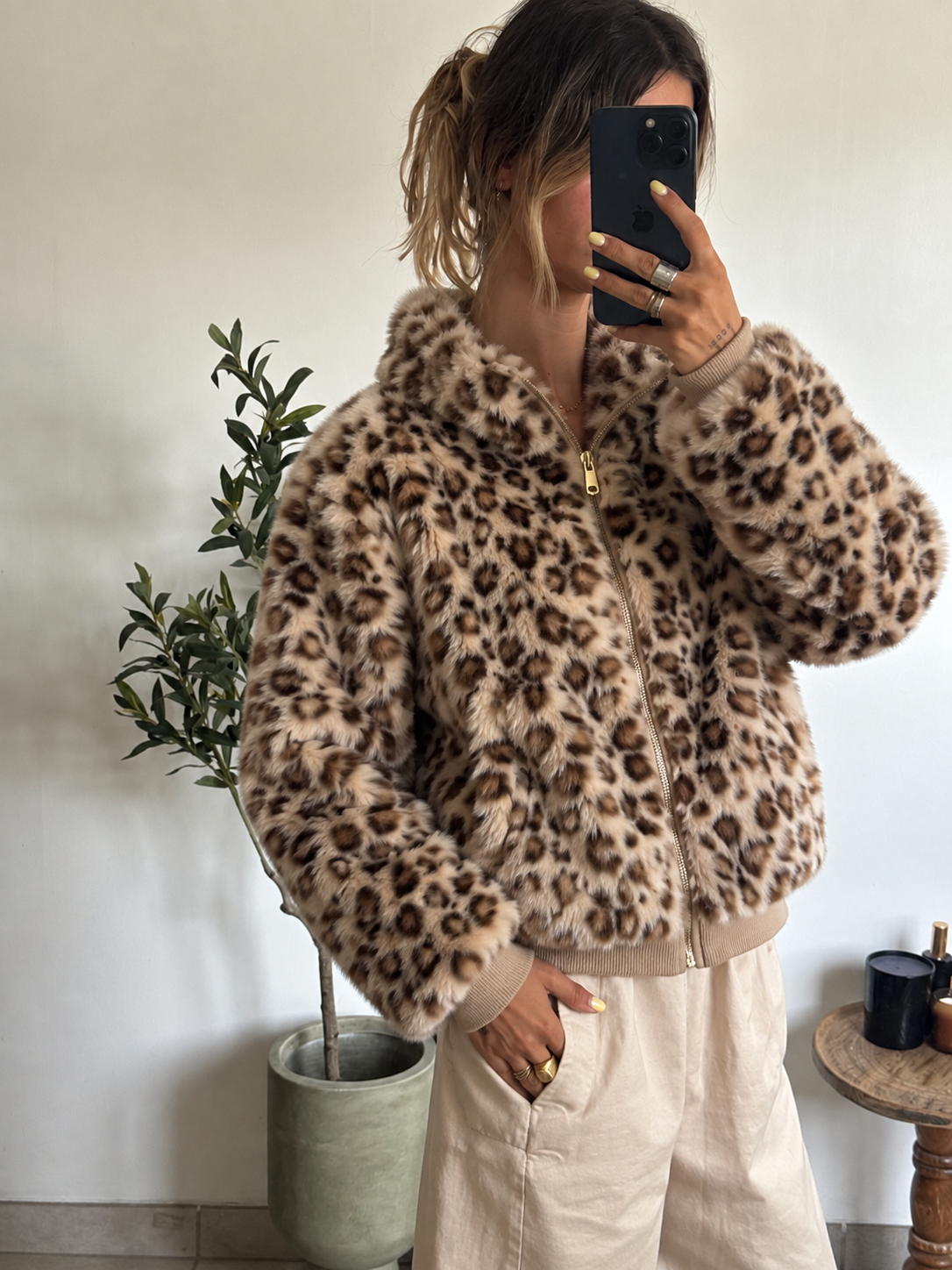 Veste Léopard Naïa - beige