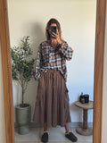 Pantacourt / jupe culotte effet velours clair