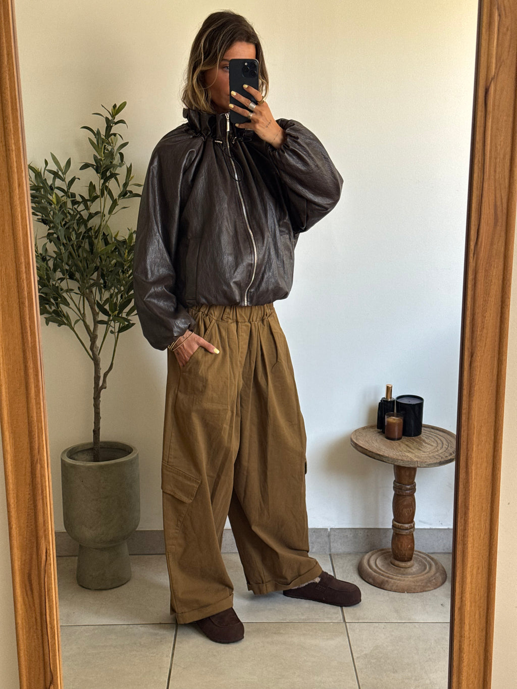 Blouson effet simili cuir