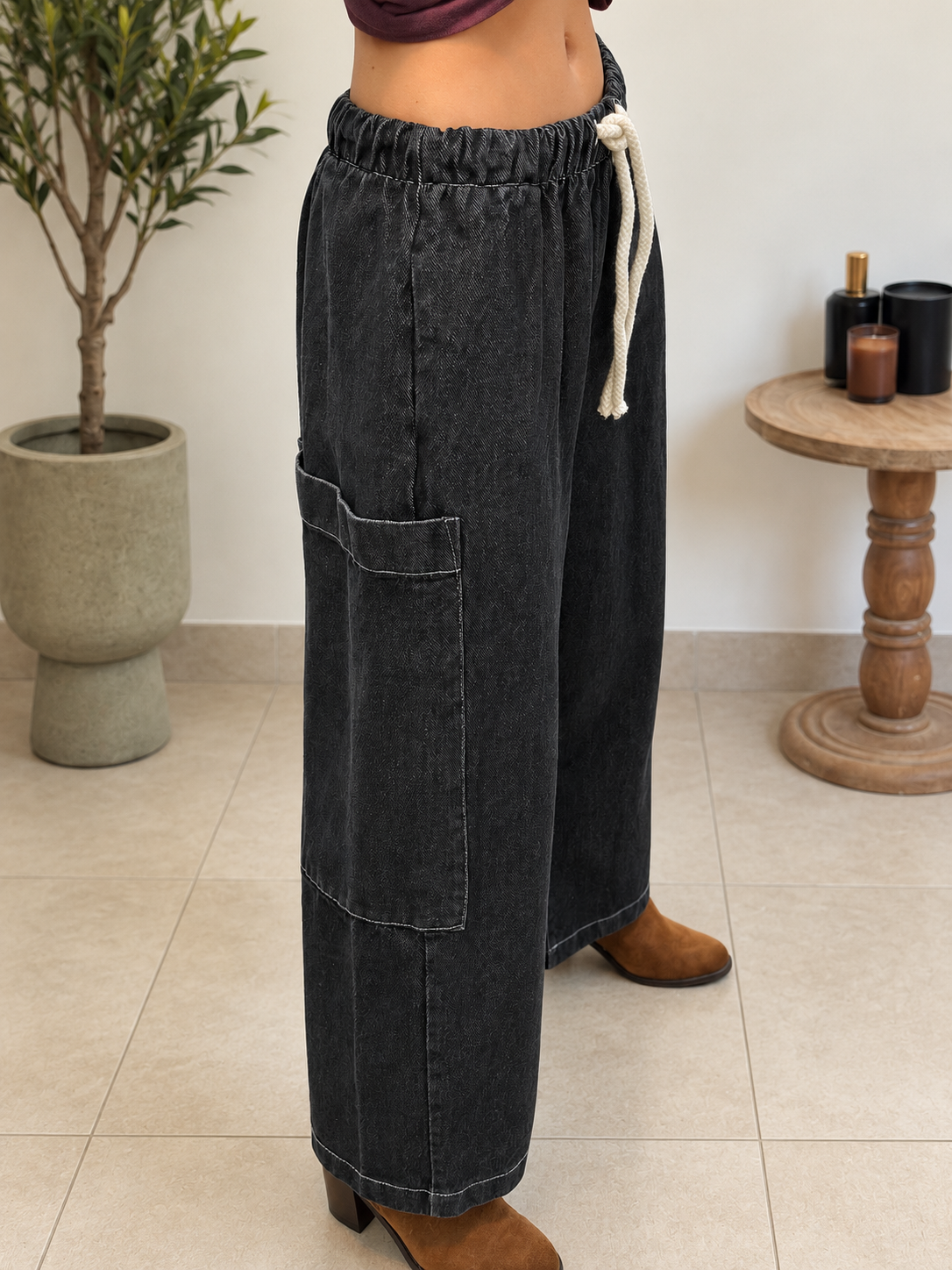 Pantalon Maëline - Noir délavé