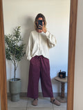 Pantalon large bordeaux