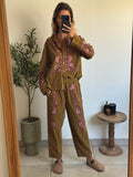 Pantalon camel palude effet velours