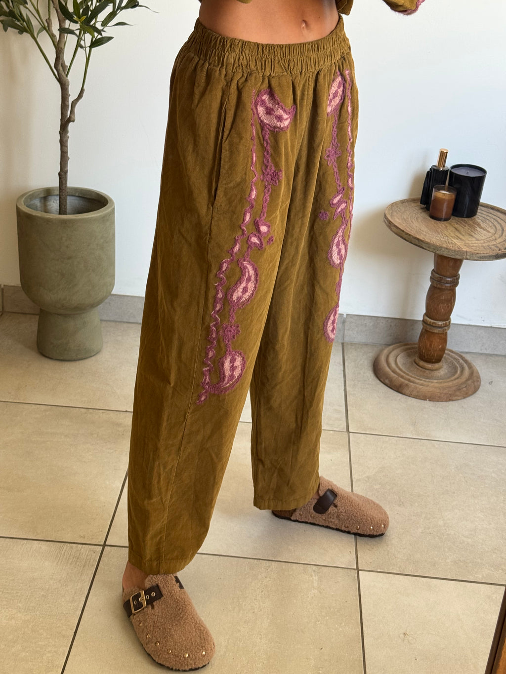 Pantalon camel palude effet velours