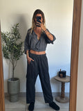 Pantalon cargo noir délavé
