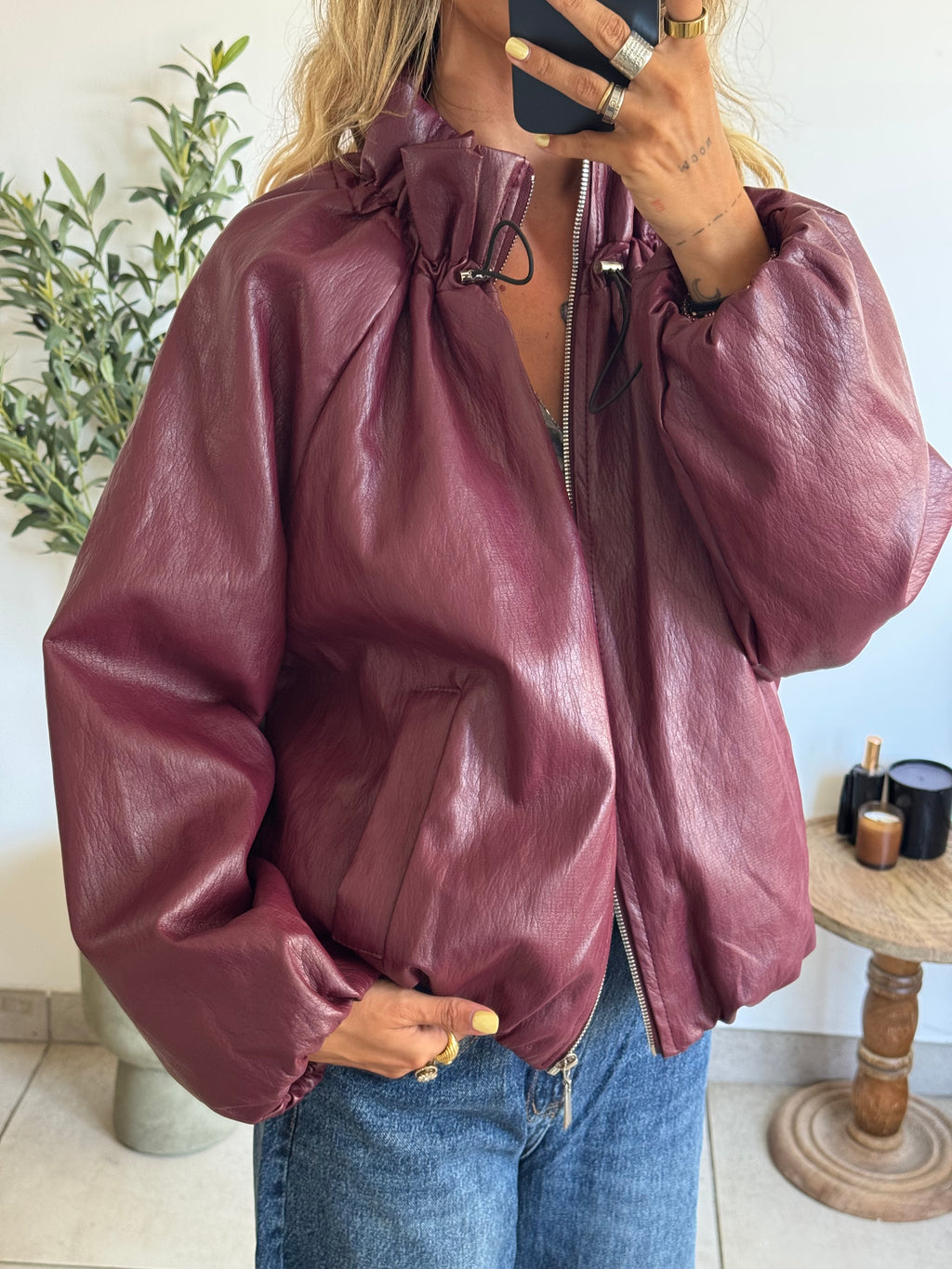 Blouson effet simili cuir