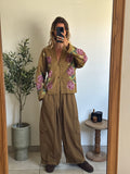 Kimono à broderies florales