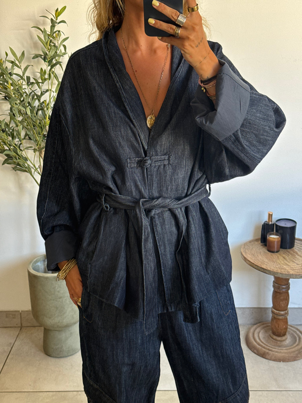 Veste kimono demin