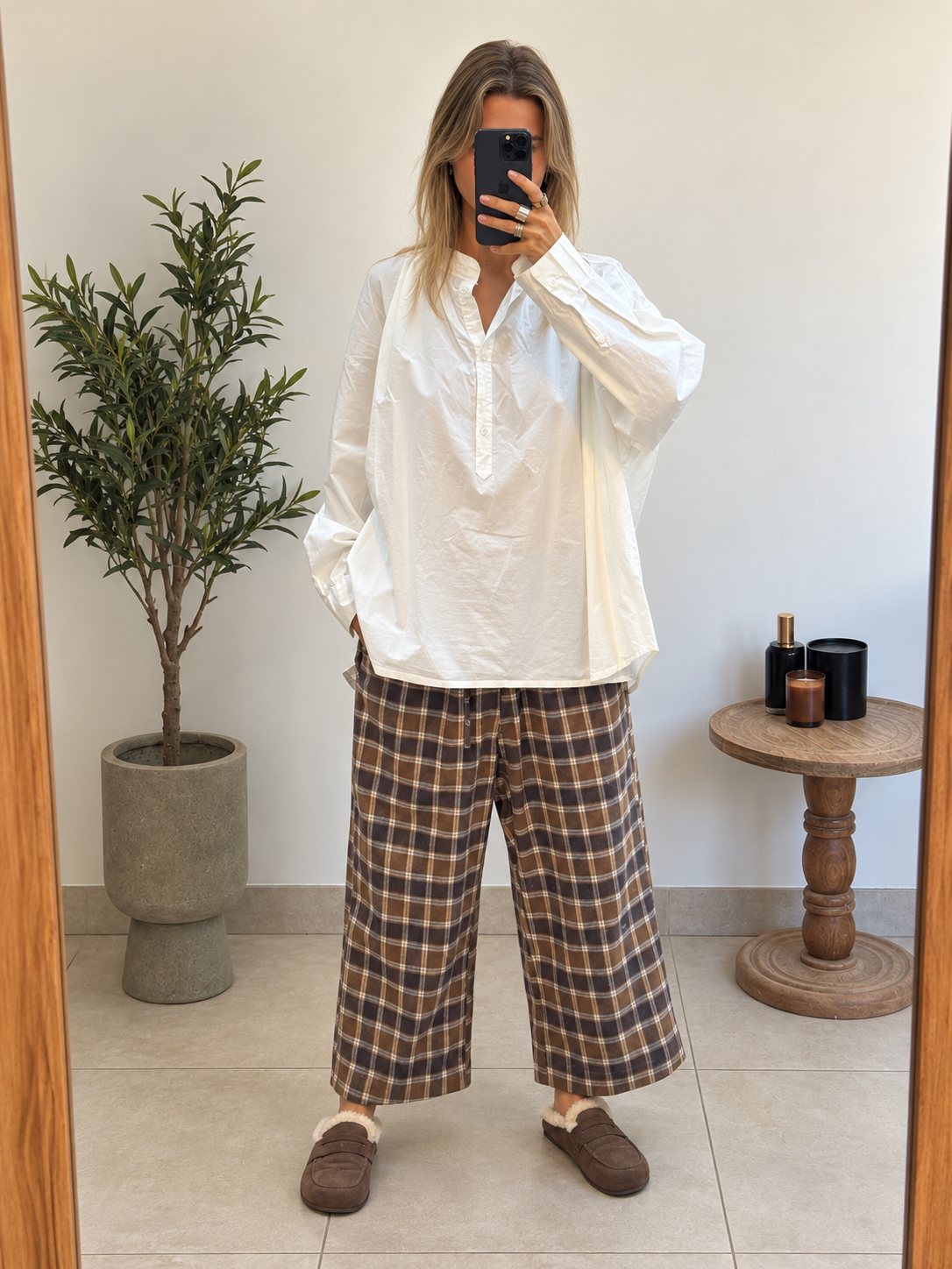 Pantalon Soléane – Carreaux marron