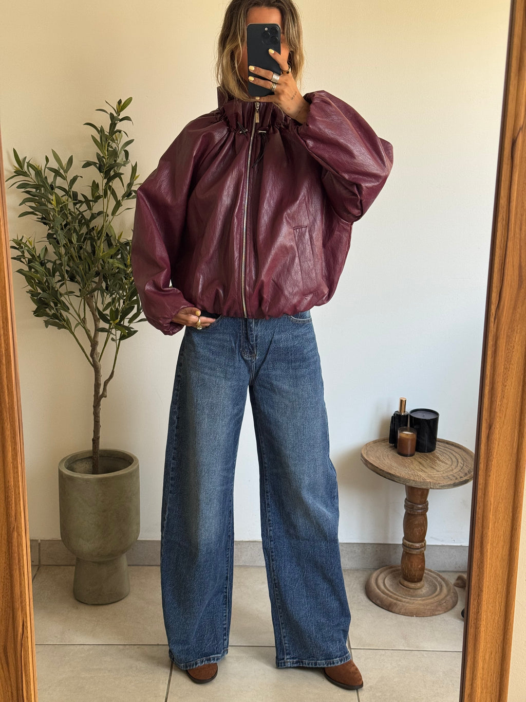 Blouson effet simili cuir