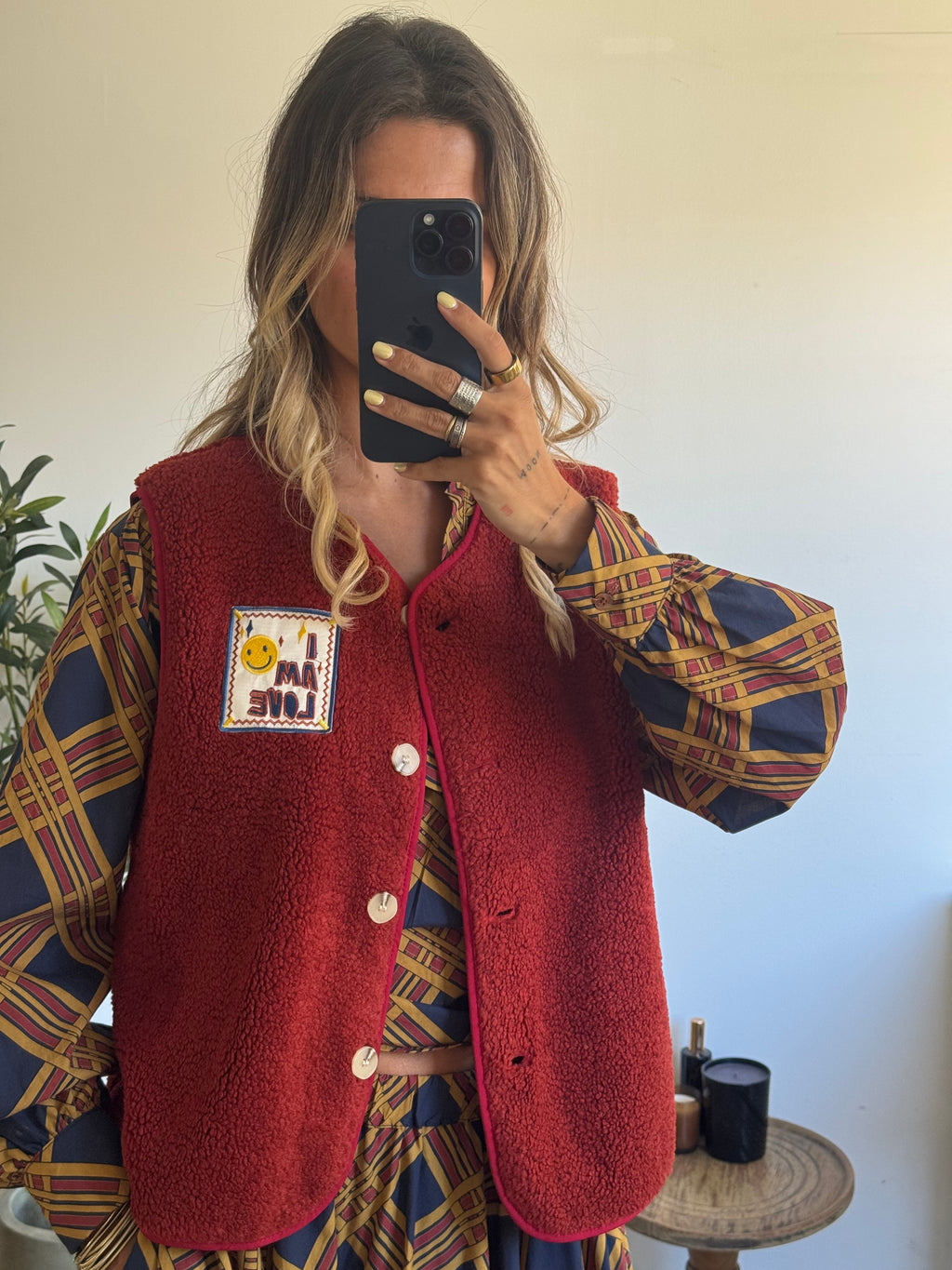 Veste Mila réversible sans manches rouge