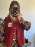 Veste Mila réversible sans manches rouge
