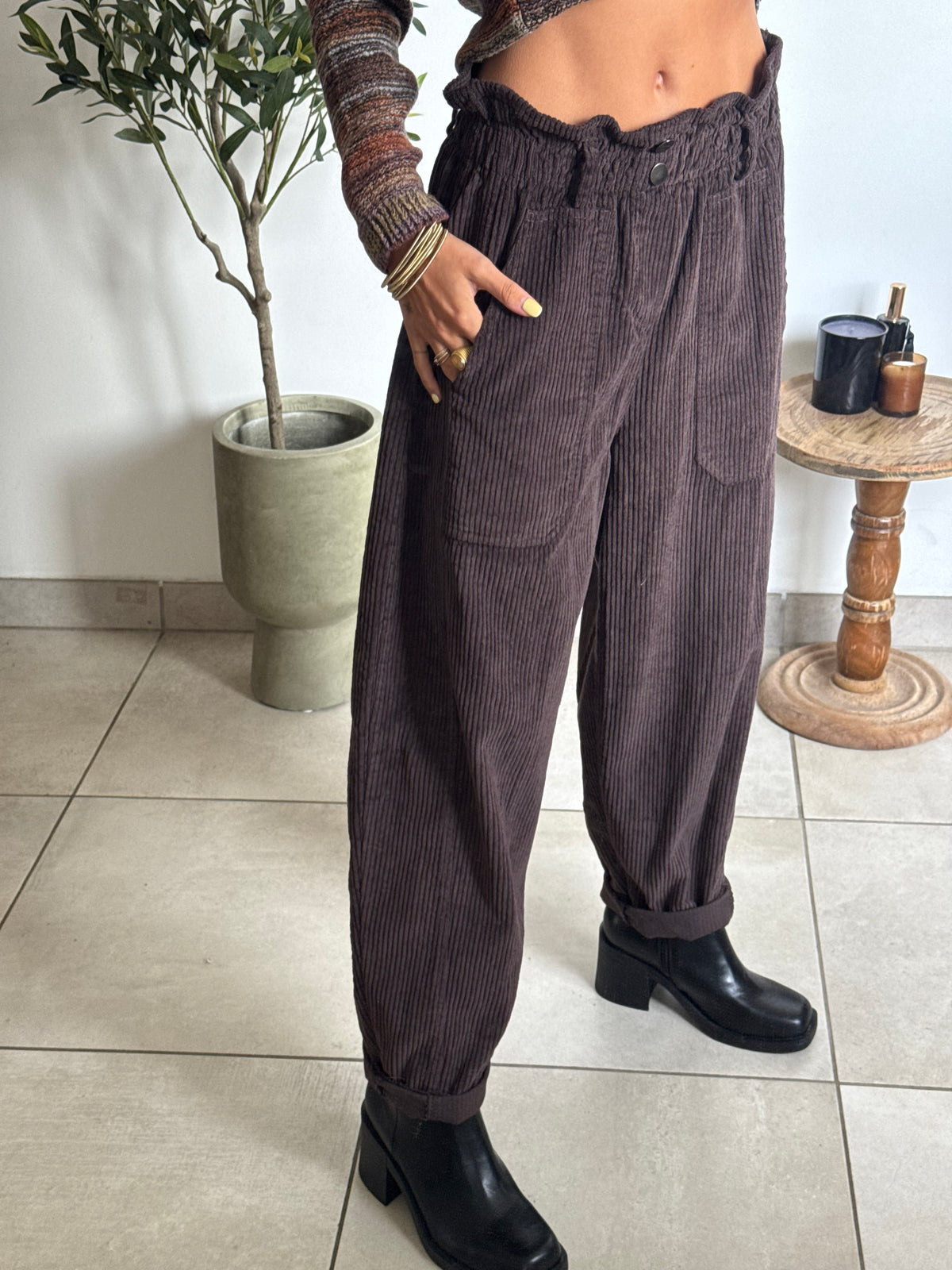Pantalon Léo - prune