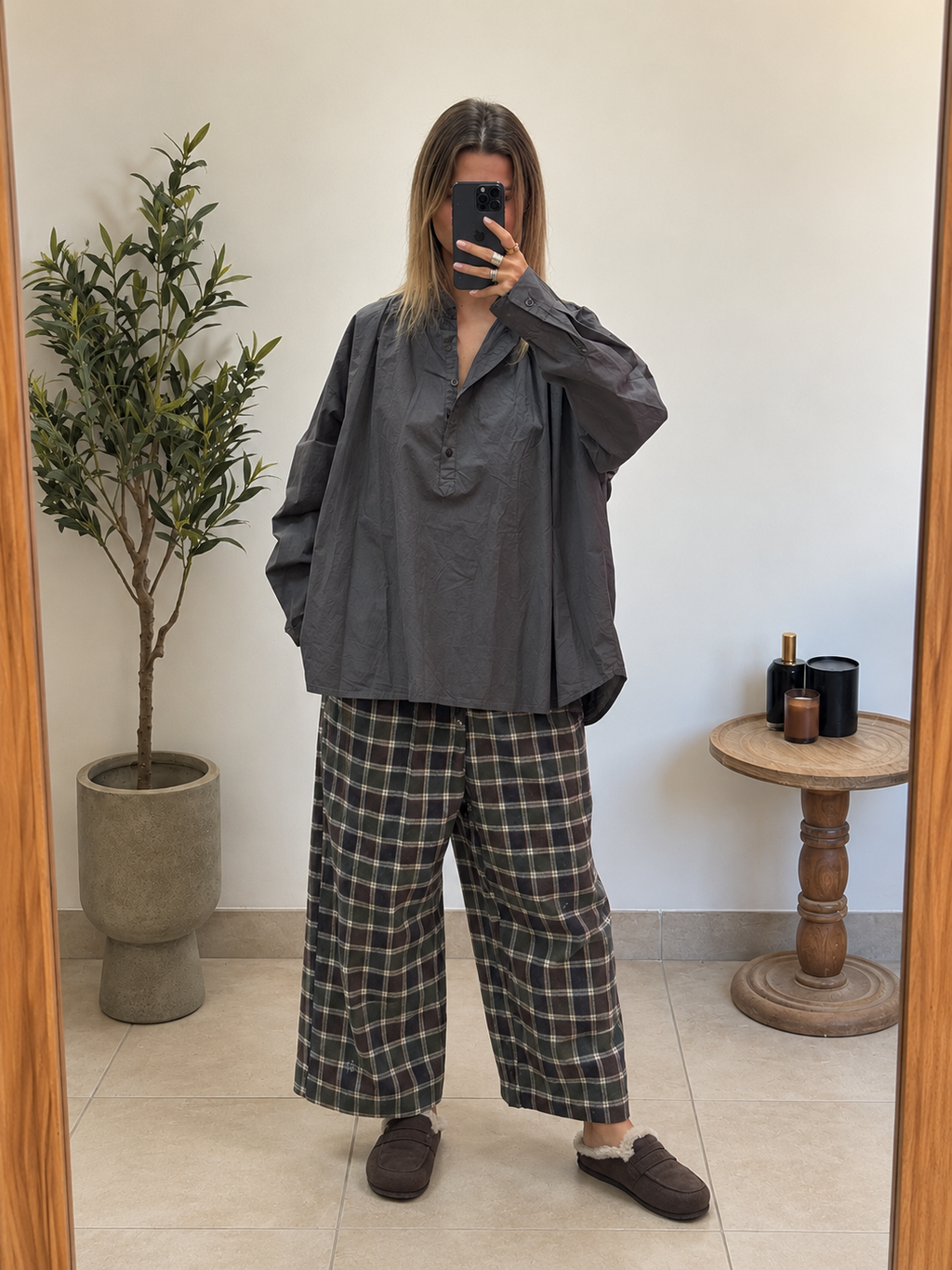 Pantalon Soléane – Carreaux gris