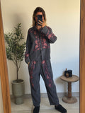 Pantalon gris effet velours