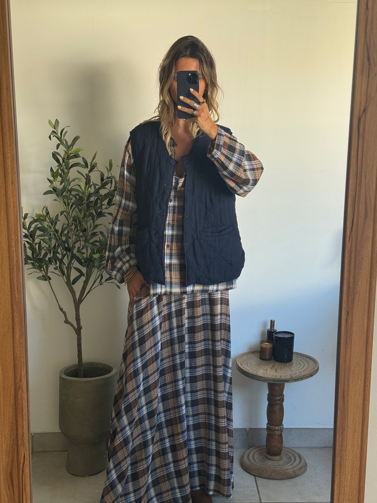 Veste Nina sans manches bleu marine