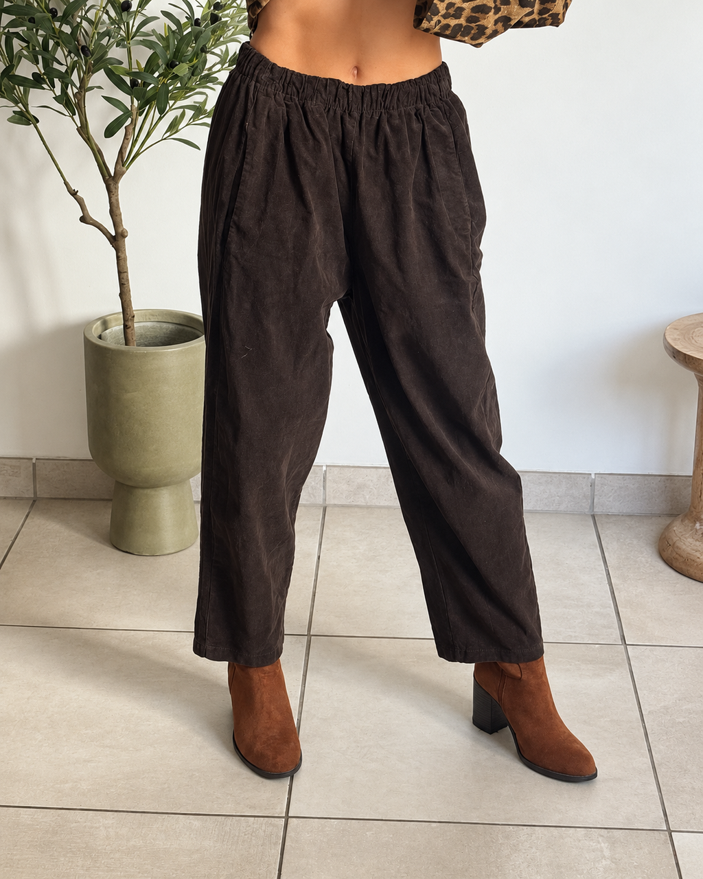 Pantalon Magic – Marron velours
