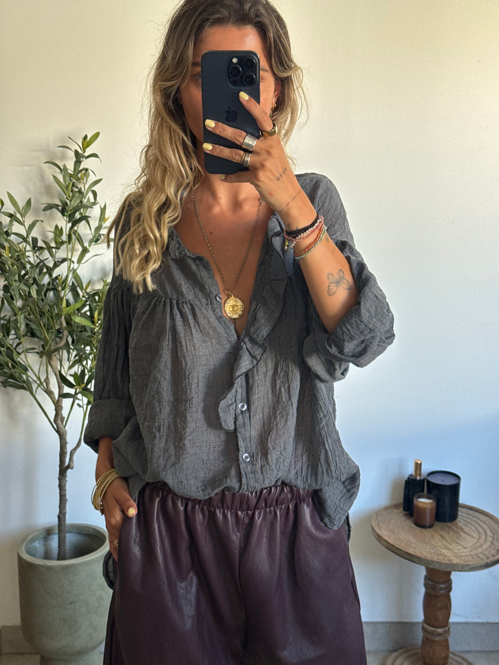 Blouse gris anthracite