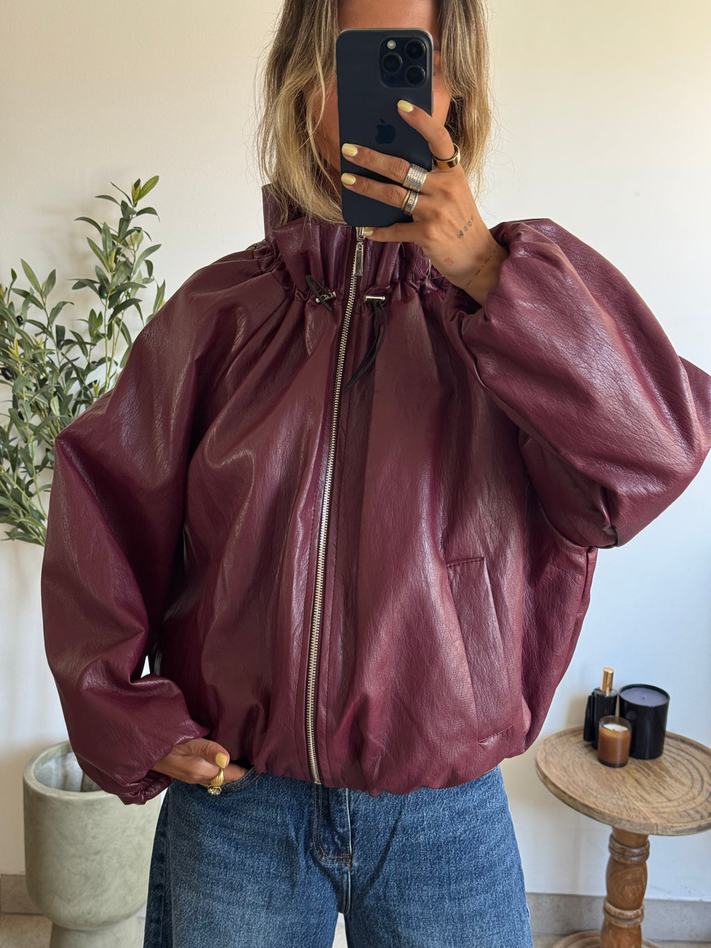 Blouson effet simili cuir