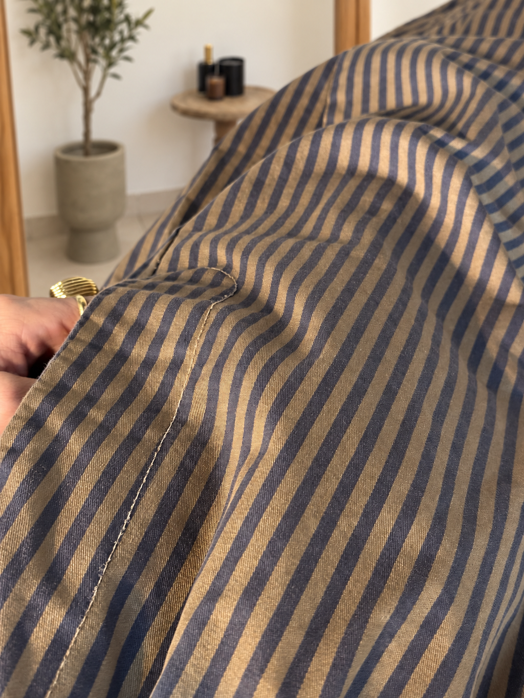 Pantalon Naïa – Marron à rayures