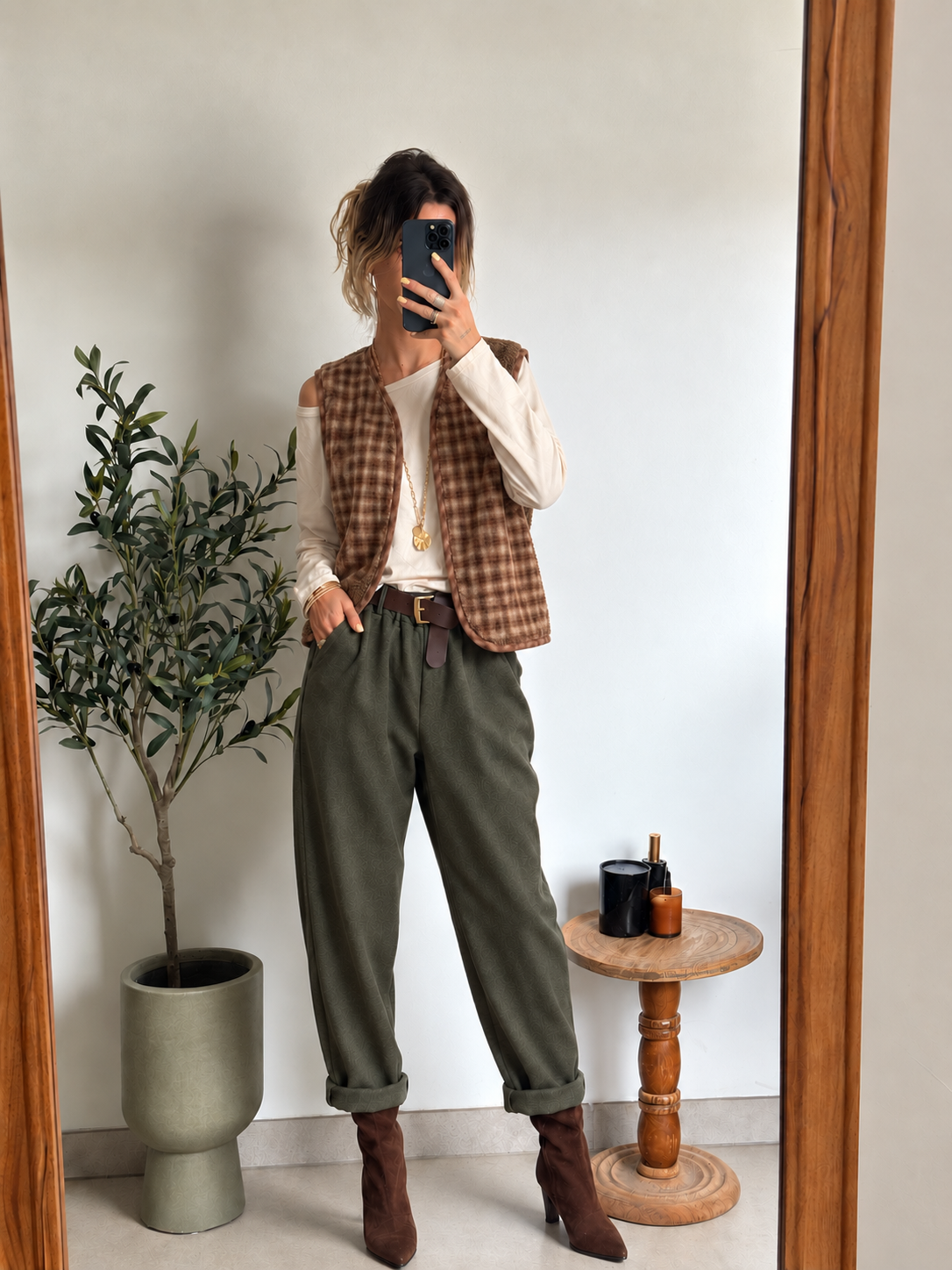 Veste sans manches réversible Maëline – Camel