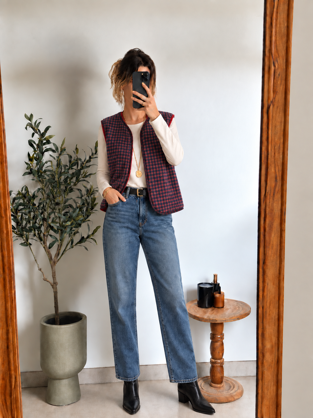 Veste sans manches réversible Maëline – Rouge